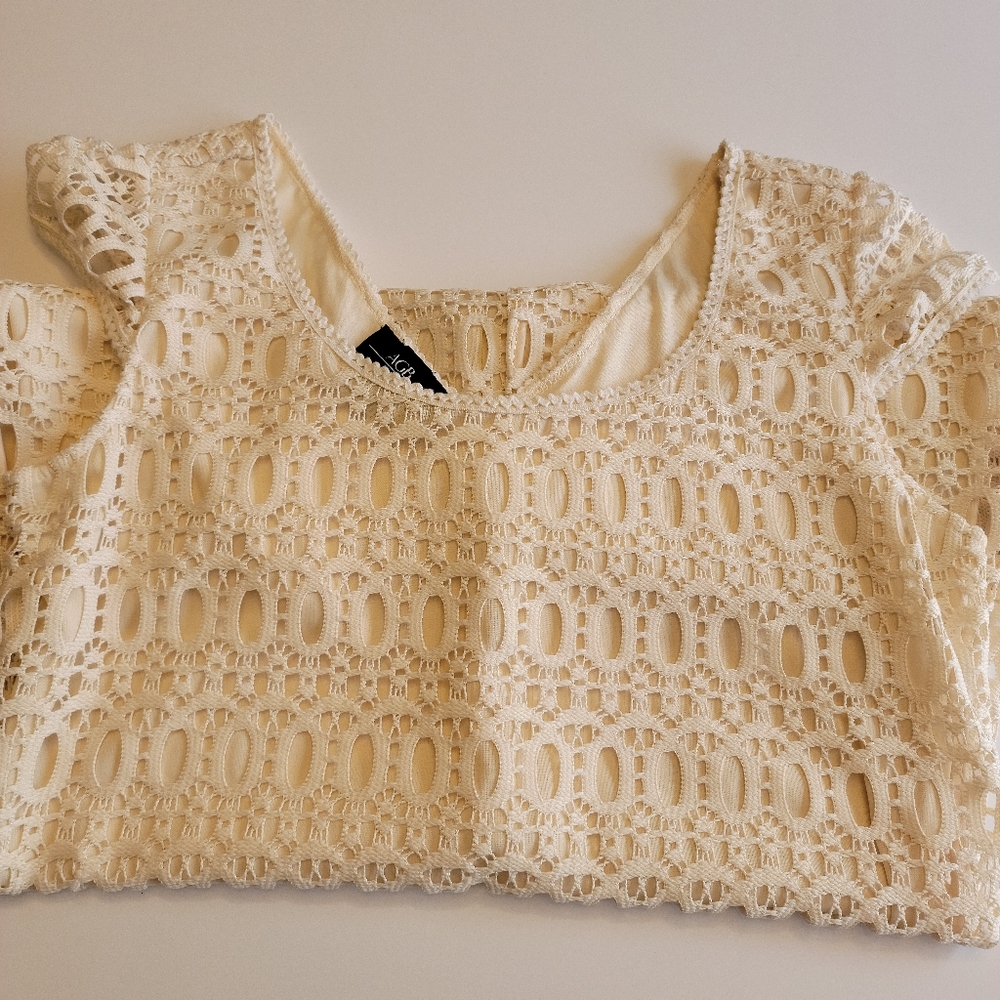 AGB cream eyelet dress